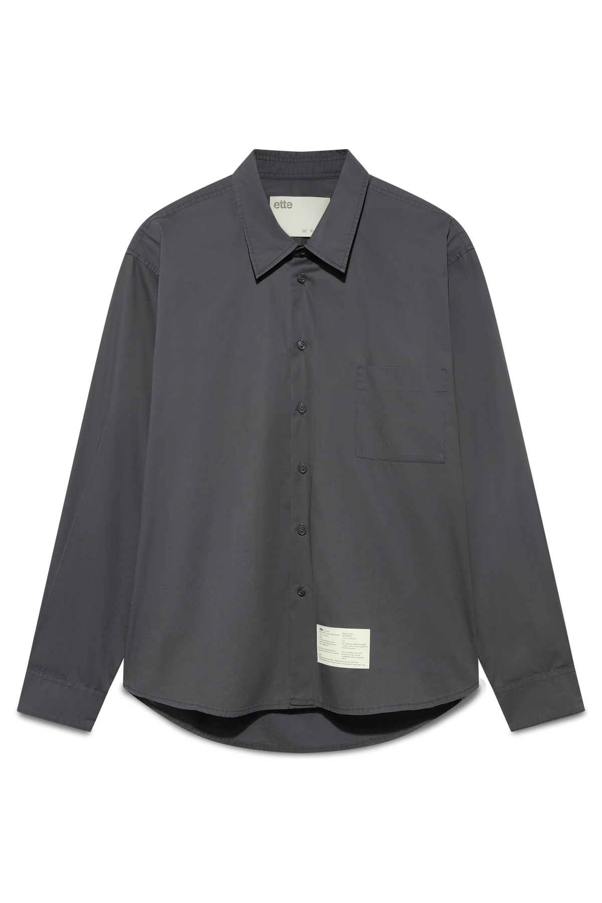 ette x GR10K stone washed drawn dress shirt | charcoal