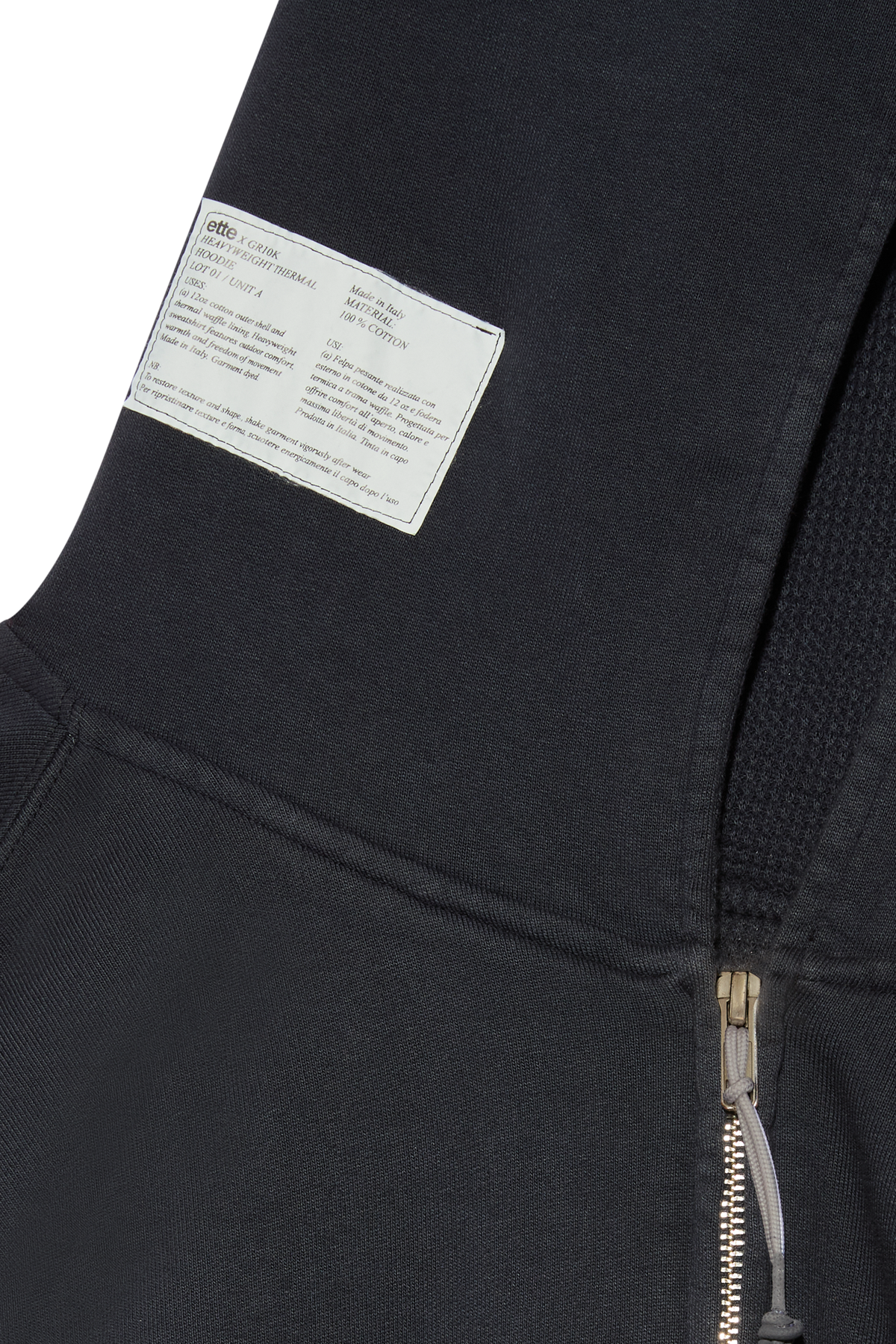 ette x GR10K waffle surplus heavyweight worker hoodie | navy