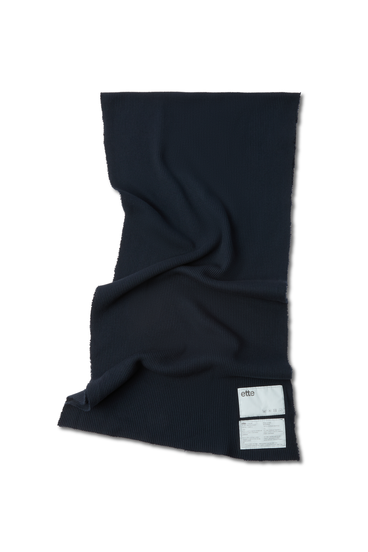 ette x GR10K waffle surplus skinny scarf | black